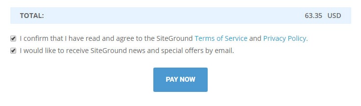 SiteGround使用条款